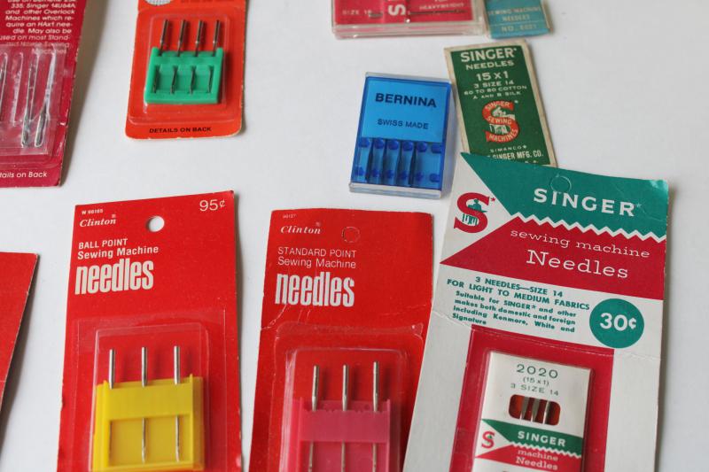 photo of vintage sewing machine needles, old advertising sewing notions counter packages #2