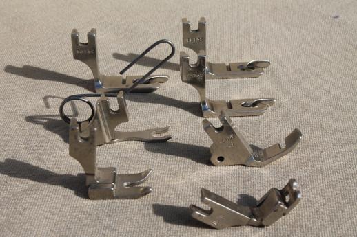 photo of vintage  sewing machine presser feet, rolled hemmers etc. fit Husqvarna Viking 33-10 #1