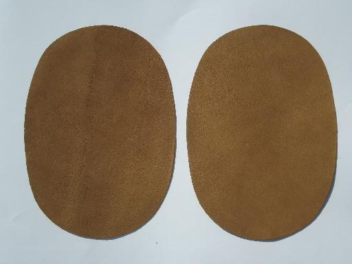 photo of vintage sewing notions, suede leather shirt jacket sweater elbow patches #1