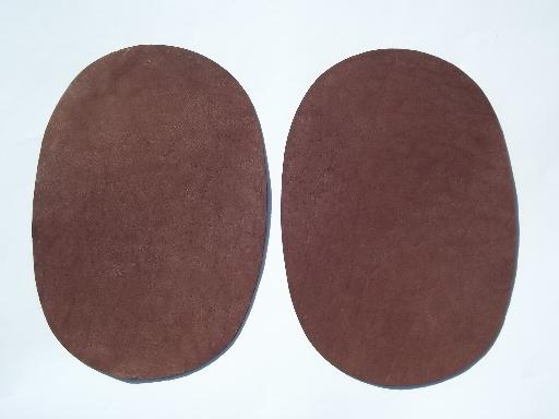 photo of vintage sewing notions, suede leather shirt jacket sweater elbow patches #1