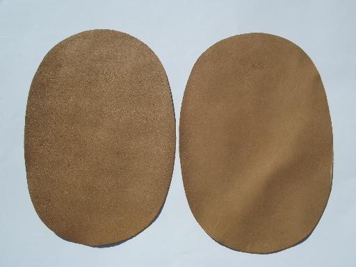 photo of vintage sewing notions, suede leather shirt jacket sweater elbow patches #1