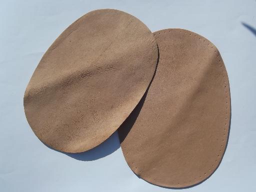 photo of vintage sewing notions, suede leather shirt jacket sweater elbow patches #2