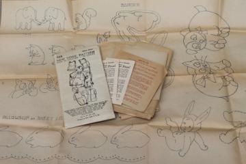 catalog photo of vintage sewing pattern, 1930s infant layette w/ transfers - nice for antique baby doll clothes!