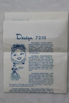 catalog photo of vintage sewing pattern w/ embroidery transfer for Mammy kitchen cook apron