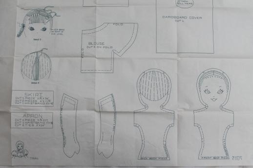 photo of vintage sewing pattern w/ embroidery transfer to make rag doll toaster cover #3