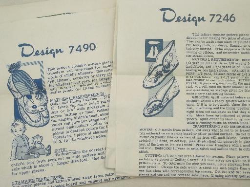 photo of vintage sewing patterns for  slippers, Laura Wheeler or Alice Brooks designs #1