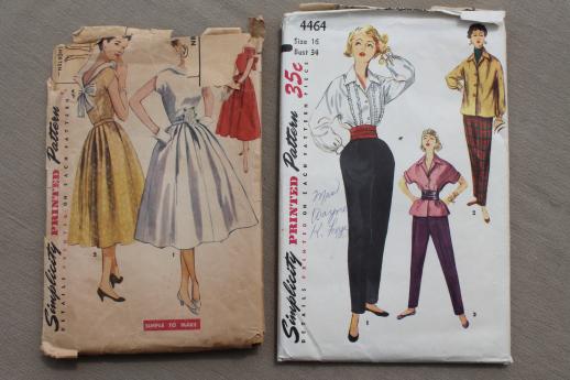 photo of vintage sewing patterns lot, 1930s 40s 50s dresses, lingerie, ladies separates #4