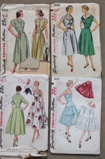 photo of vintage sewing patterns lot, 1930s 40s 50s dresses, lingerie, ladies separates #6