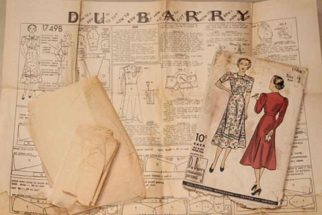 photo of vintage sewing patterns lot, 20s 30s dresses, movie star stylish gowns, fashion accessories #7