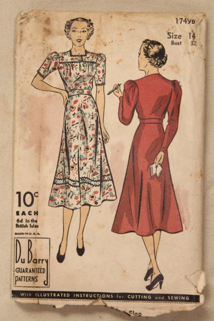 photo of vintage sewing patterns lot, 20s 30s dresses, movie star stylish gowns, fashion accessories #8