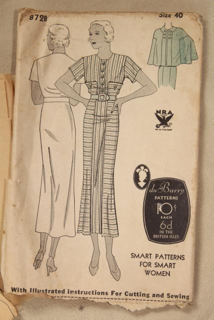 photo of vintage sewing patterns lot, 20s 30s dresses, movie star stylish gowns, fashion accessories #14