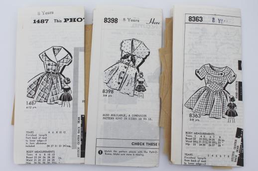 photo of vintage sewing patterns lot, 60s retro girls dresses in plus sizes 'chubbies' #4