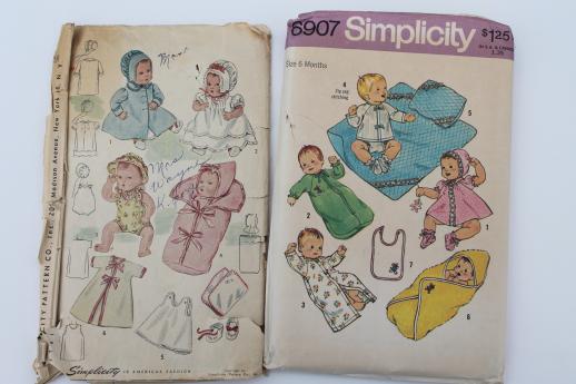 photo of vintage sewing patterns lot, 60s toddler girl baby dresses, slips, sunsuits #2