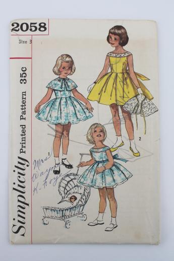 photo of vintage sewing patterns lot, 60s toddler girl baby dresses, slips, sunsuits #6