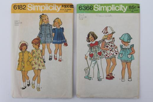 photo of vintage sewing patterns lot, 70s children's clothes - retro jumpers, dresses, sunsuits #3