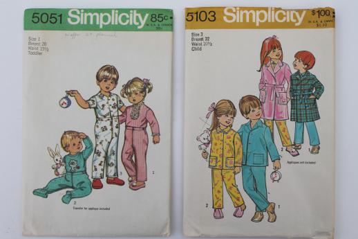 photo of vintage sewing patterns lot, 70s children's clothes - retro jumpers, dresses, sunsuits #6