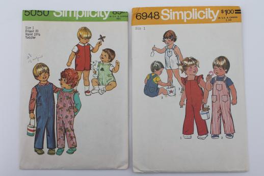 photo of vintage sewing patterns lot, 70s children's clothes - retro jumpers, dresses, sunsuits #7