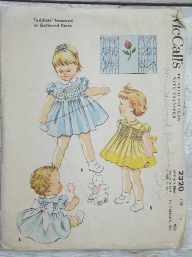 photo of vintage sewing patterns lot, frilly full skirted dresses for little girls 1-2-3 #2