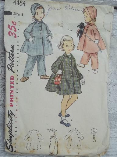 photo of vintage sewing patterns lot, frilly full skirted dresses for little girls 1-2-3 #4