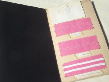 catalog photo of vintage sewing swatches scrapbook, 40s dressmaking techniques & fancy seams