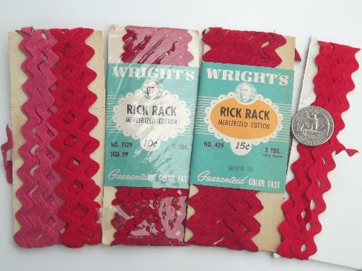 photo of vintage sewing trim lot, cotton seam tape quilt  binding & rick-rack #4