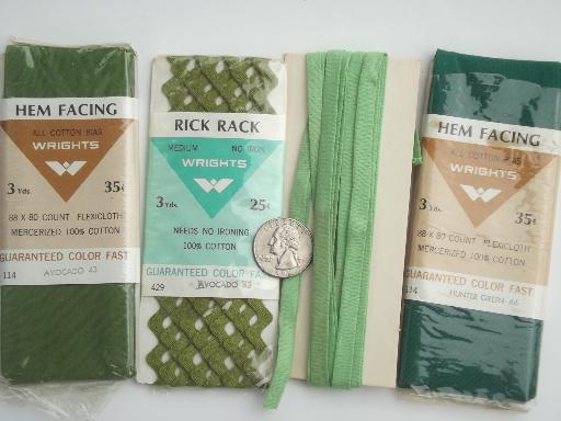 photo of vintage sewing trim lot, cotton seam tape quilt  binding & rick-rack #7