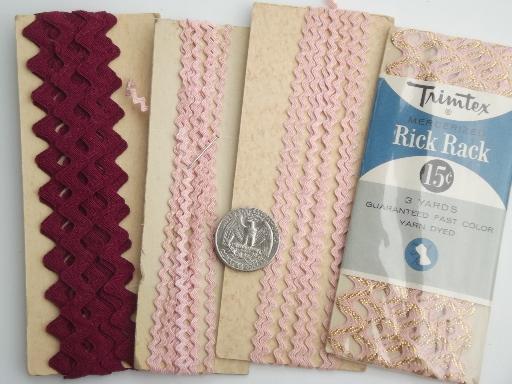 photo of vintage sewing trim lot, cotton seam tape quilt  binding & rick-rack #10