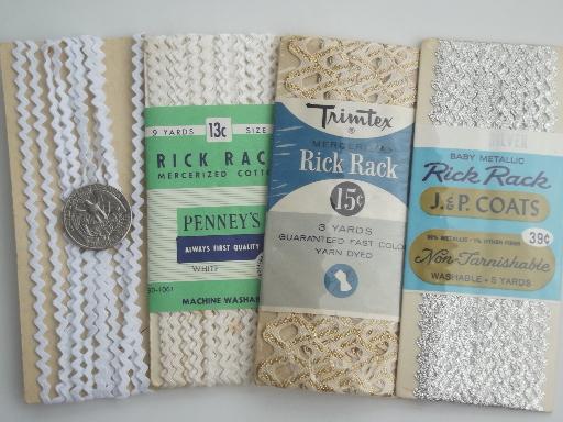 photo of vintage sewing trim lot, cotton seam tape quilt  binding & rick-rack #11