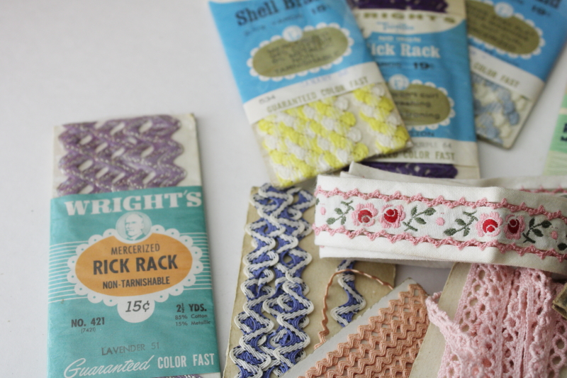 photo of vintage sewing trim lot, girly cottagecore coquette lace edgings, trims, fancy seam binding etc  #6