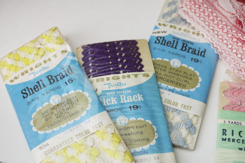 photo of vintage sewing trim lot, girly cottagecore coquette lace edgings, trims, fancy seam binding etc  #7