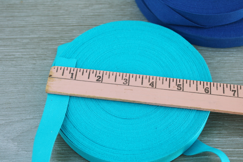 photo of vintage sewing trim, lot new old stock rolls of cotton twill tape seam binding ribbon #2