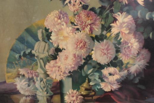 photo of vintage shabby chic gold wood framed floral still-life color tinted photo print #7