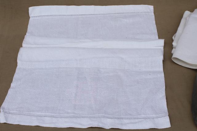 photo of vintage shabby cottage chic linens lot towels, runners, small tablecloths w/ lace & fancywork #8