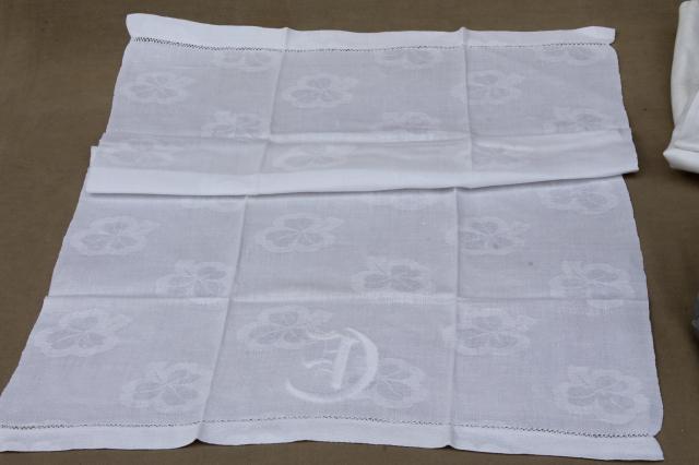 photo of vintage shabby cottage chic linens lot towels, runners, small tablecloths w/ lace & fancywork #12