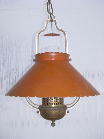 photo of vintage shabby cottage chic tole lamp old paint #1