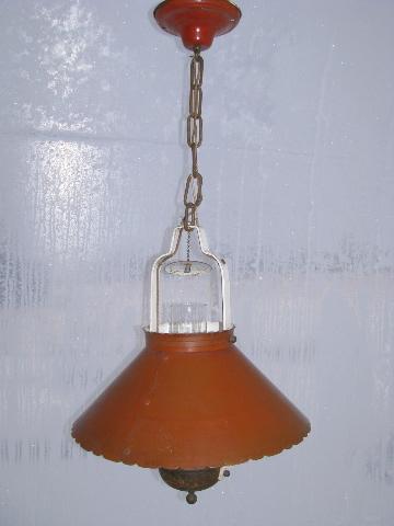 photo of vintage shabby cottage chic tole lamp old paint #3