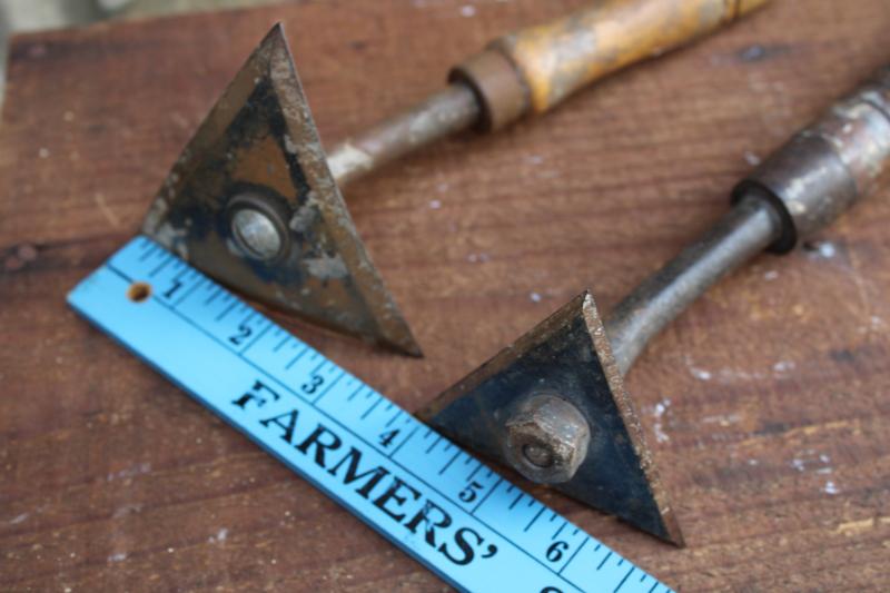 photo of vintage shave hook scrapers, woodworking tools for refinishing floors or furniture #3