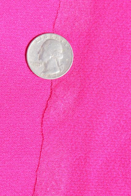 photo of vintage sheer jersey knit fabric, soft light stretchy poly blend, fuschia pink solid #3