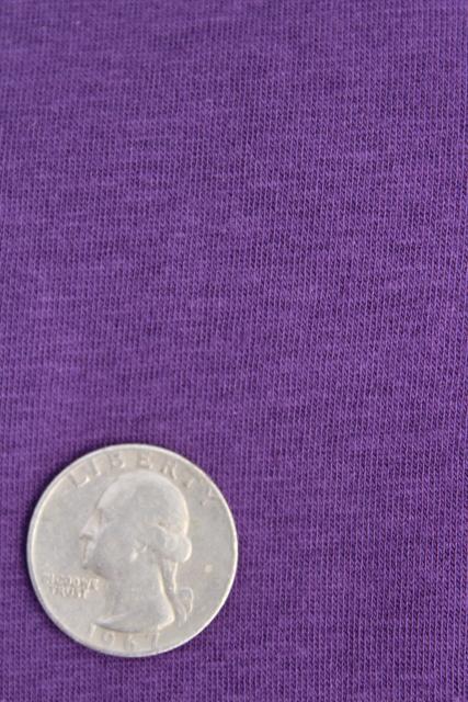 photo of vintage sheer jersey knit fabric, soft light stretchy poly blend, retro purple solid #2