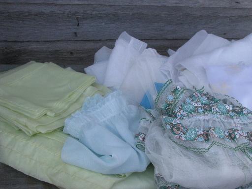 photo of vintage sheer summer curtains, unsorted estate lot ruffled white priscilla etc. #2