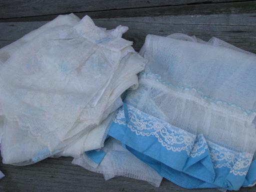 photo of vintage sheer summer curtains, unsorted estate lot ruffled white priscilla etc. #4