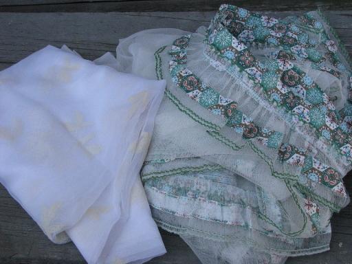 photo of vintage sheer summer curtains, unsorted estate lot ruffled white priscilla etc. #5