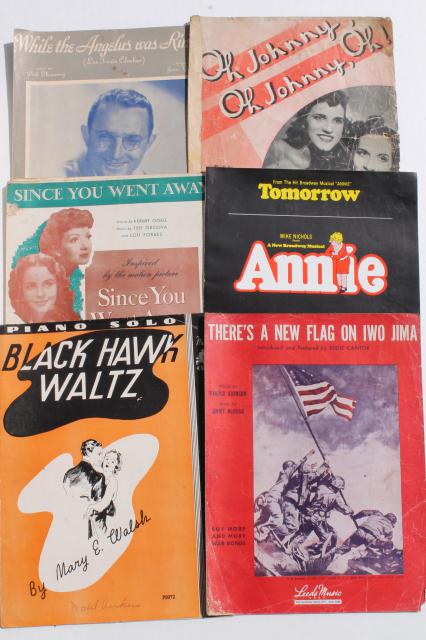 photo of vintage sheet music lot, 90+ pieces 20s, 30s, 40s, 50s, great cover art graphics #4