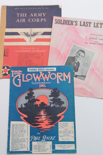 photo of vintage sheet music lot, 90+ pieces 20s, 30s, 40s, 50s, great cover art graphics #10
