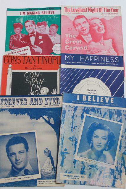photo of vintage sheet music lot, 90+ pieces 20s, 30s, 40s, 50s, great cover art graphics #15