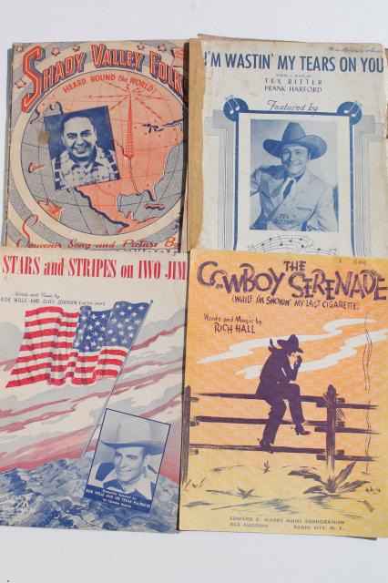 photo of vintage sheet music lot, western cowboy songs w/ dude ranch cover art graphics #4