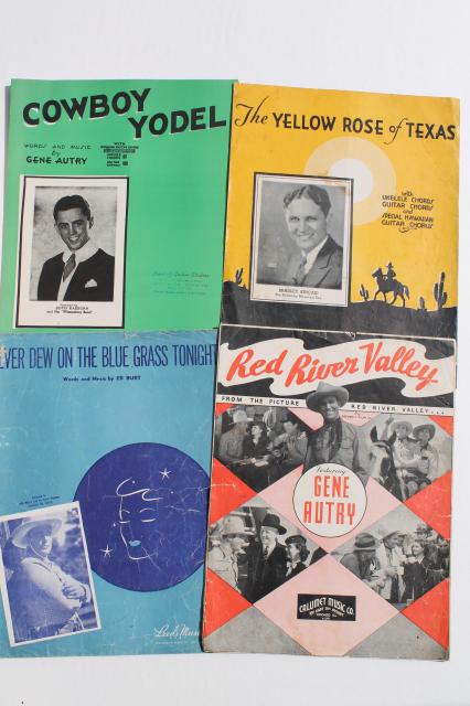 photo of vintage sheet music lot, western cowboy songs w/ dude ranch cover art graphics #6