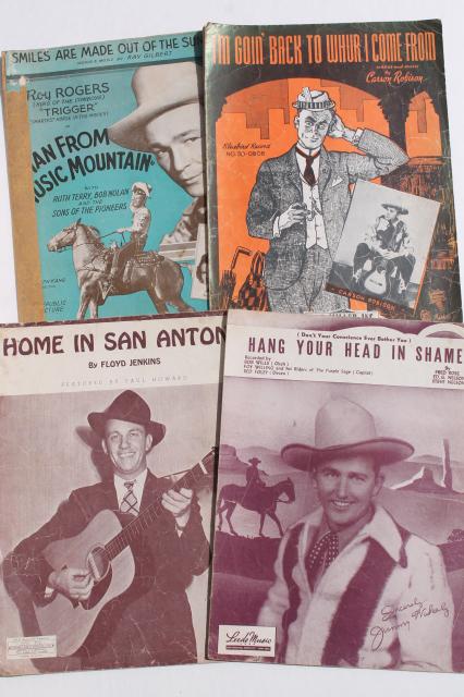 photo of vintage sheet music lot, western cowboy songs w/ dude ranch cover art graphics #7