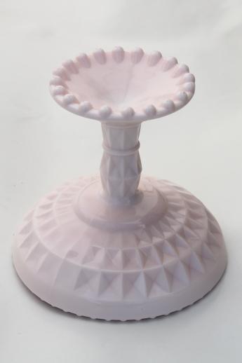 photo of vintage shell pink milk glass compote or candy dish, Jeannette glass #3