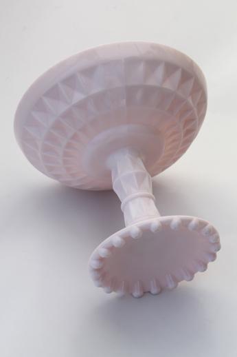 photo of vintage shell pink milk glass compote or candy dish, Jeannette glass #4